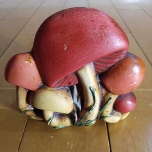 Vintage Mushroom napkin or mail holder Decor